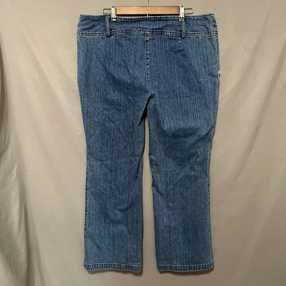 New‎ York & Company Y2K Bareback Denim Jeans Wide Leg Blue Size 18